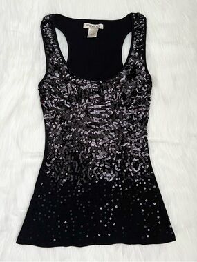 Arden B Black Sequin Tank Top